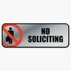 Cosco Office Sign, No Soliciting, 9x3, Silver/Red, 9" Height, 3" Width 098208